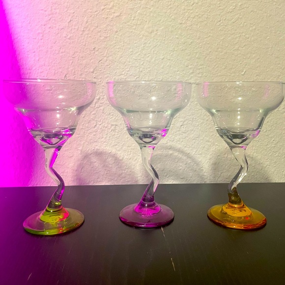 Set of 3 Glass Margarita Glasses - Picture 1 of 4